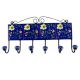 Navy Blue Floral Ceramic Tile Hook